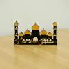 Handmade Wood Acrylic Castle Ornament For Tabletop Windowsill Bookshelf Display Middle Eastern Festival Celebration