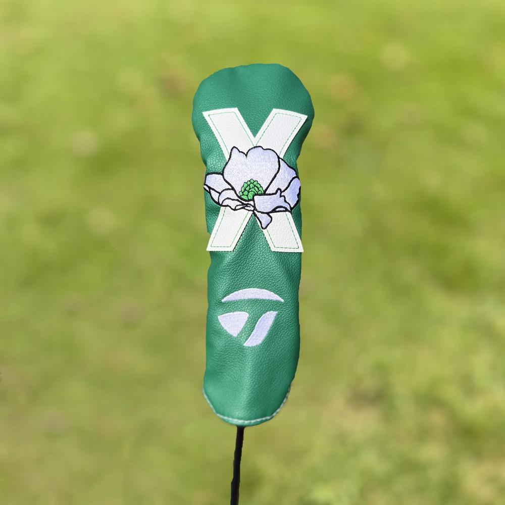 Green/White Golf Club Head Cover PU Golf Push Rod Sleeve Practical Golf Wood Cover Golf Course