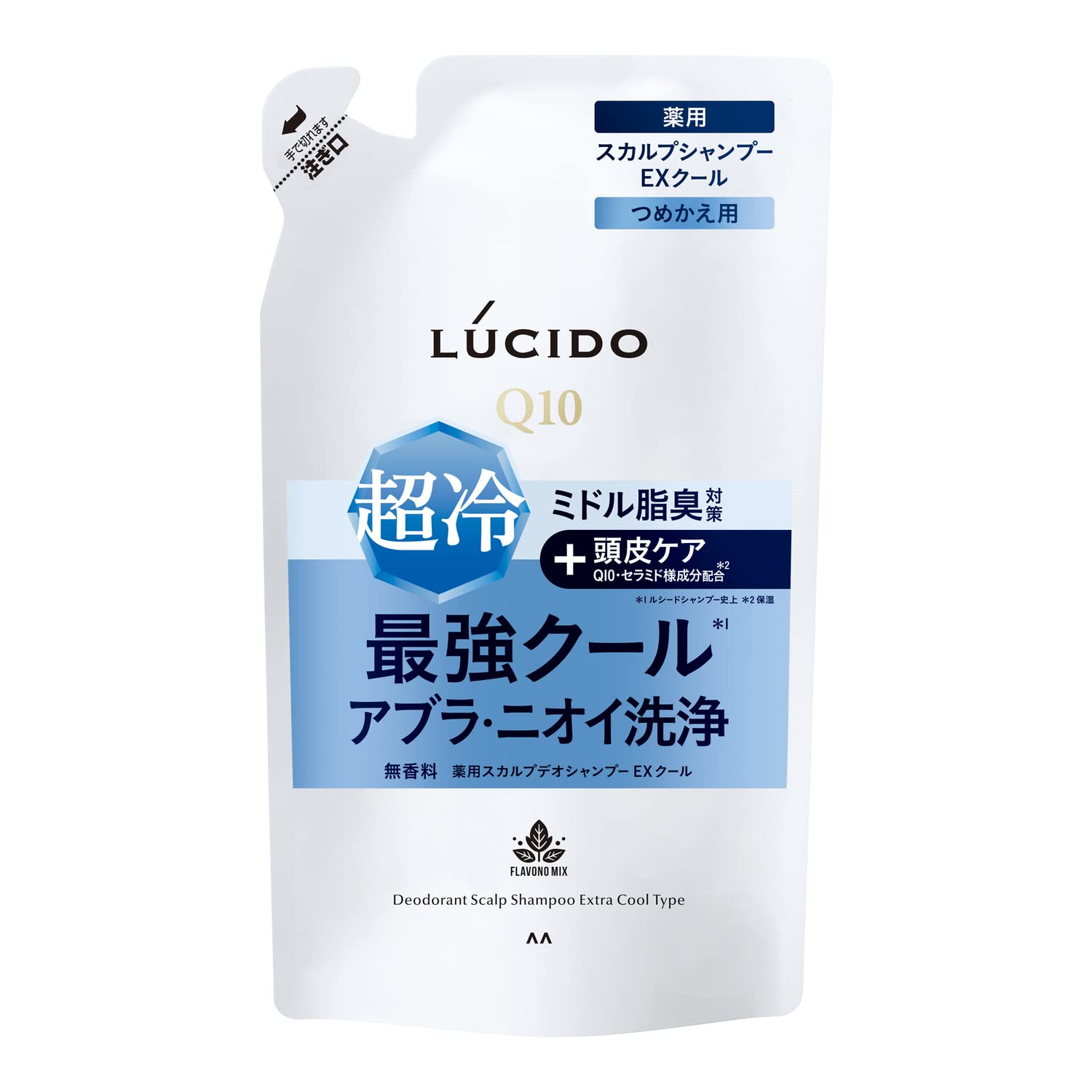 

LUCIDO Medicated Scalp Deodorant Shampoo EX Cool - Men s Scalp Care Shampoo 450ml - Anti-Dandruff & Refreshing Refill 380ml