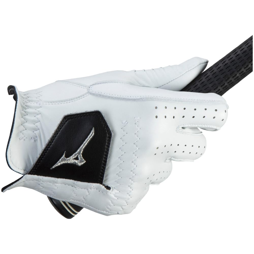 MIZUNO Kyokaku Golf Right Lambskin x 5MJMR011 Men's Glove, Hand, 0.8" 0.5" Lambskin, White, 23cm,