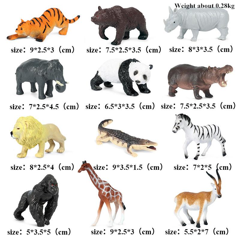Oenux Montessori Miniatur Löwe Hai Pferd Dinosaurier Tiere Modell Set Actionfiguren Figur Zoo Niedlich Bildung Kinderspielzeug Geschenk