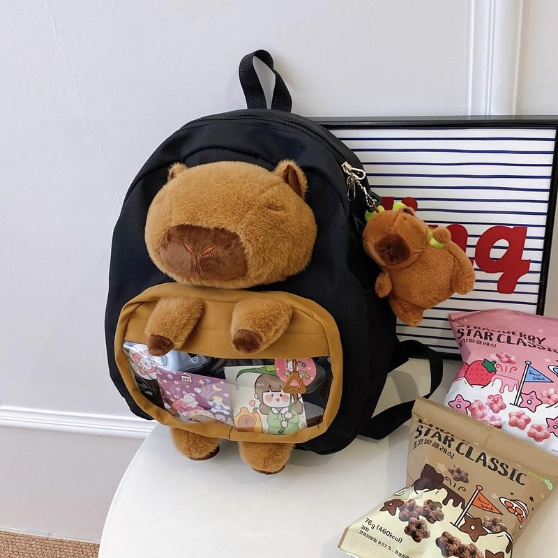 Ins Creative Cute Kapibara Doll Pain Bag Cartoon Capybara Backpack Bag Girl Student Bag