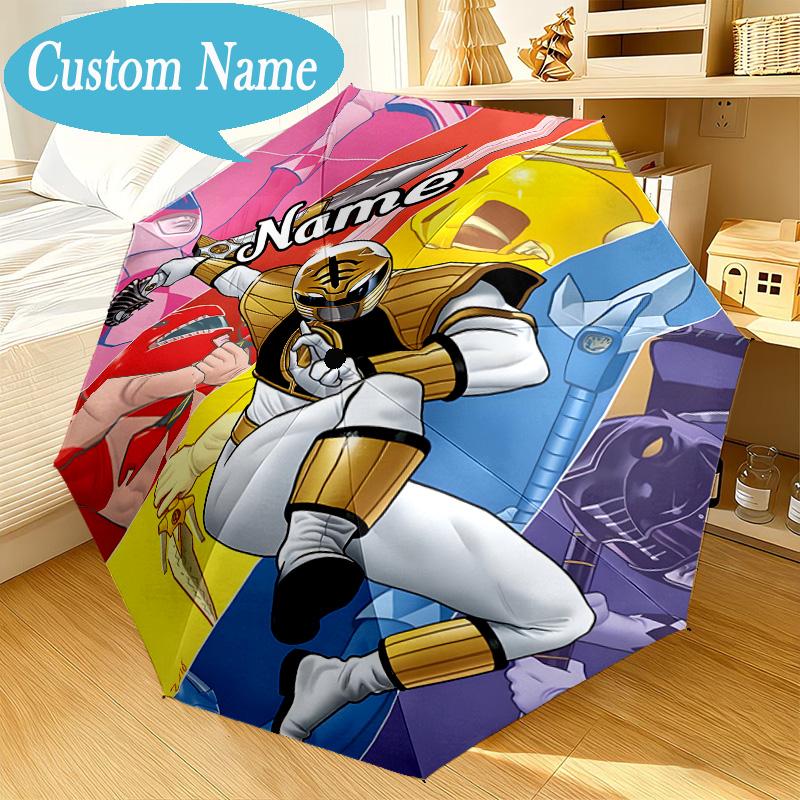 Custom Name Umbrella Power-Rangers Heroes Umbrella 8-Frame for Travel, Camping, Casual Lightweight Portable, Essential for Family Gifts