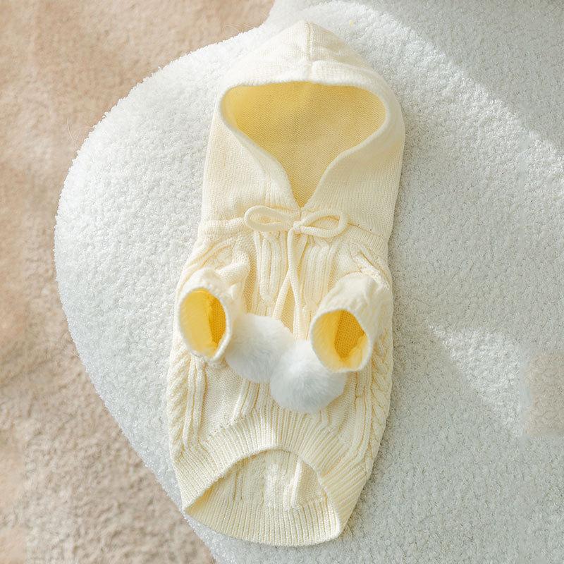 

Новый кошачий свитер осень и зима теплый с капюшоном помпон двухногий кошачья марионетка маленькая собака одежда и одежда для питомцев XS (recommended weight 1-1.5 kg)