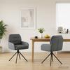 Swivel Chair Dining Room 2 pcs Faux Leather Gray 59 x 59.5 x 90 cm