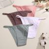 FINETOO 4 Pezzi Mutandine da Donna in Cotone Sexy Anello Metallico in Vita Biancheria Intima Mutandine Traspiranti Lisce Slip Morbidi da Donna Lingerie Comfort