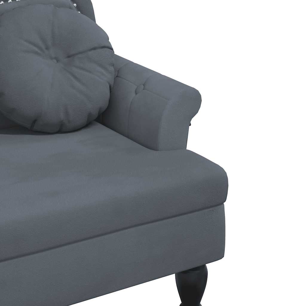 Bench with Cushions Dark Grey 120.5 x 65 x 75 cm Velvet