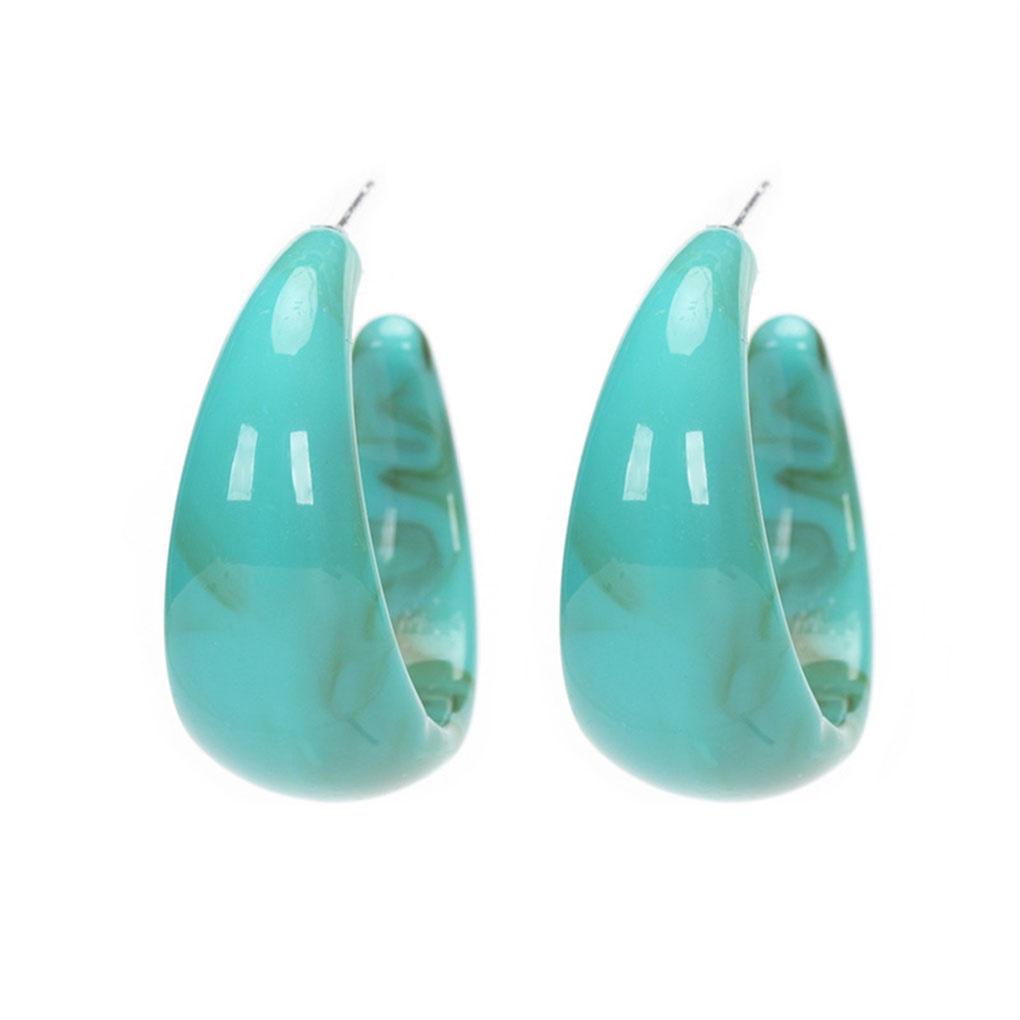 1 пара акриловых серег-гвоздиков C-образной формы Элегантные подвески для ушей Стильные серьги-кольца Геометрические преувеличенные украшения Серьги Женщины Девушки