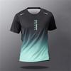 Letni Outdoorowy T-Shirt do Biegania Sportowy Luźny T-Shirt Lato Nadruk 3D Sportowy Rekreacyjny Szybkoschnący Oddychający T-Shirt Męski i Damski