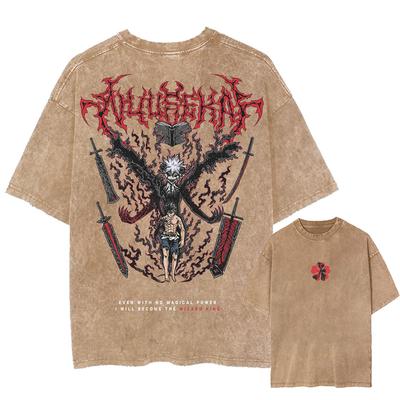 Tricou Imprimat Asta Black Clover Anime Bărbați Femei Bumbac Spălat Vintage Tricouri Prevalente Tricou Bărbați Harajuku Tricou Larg