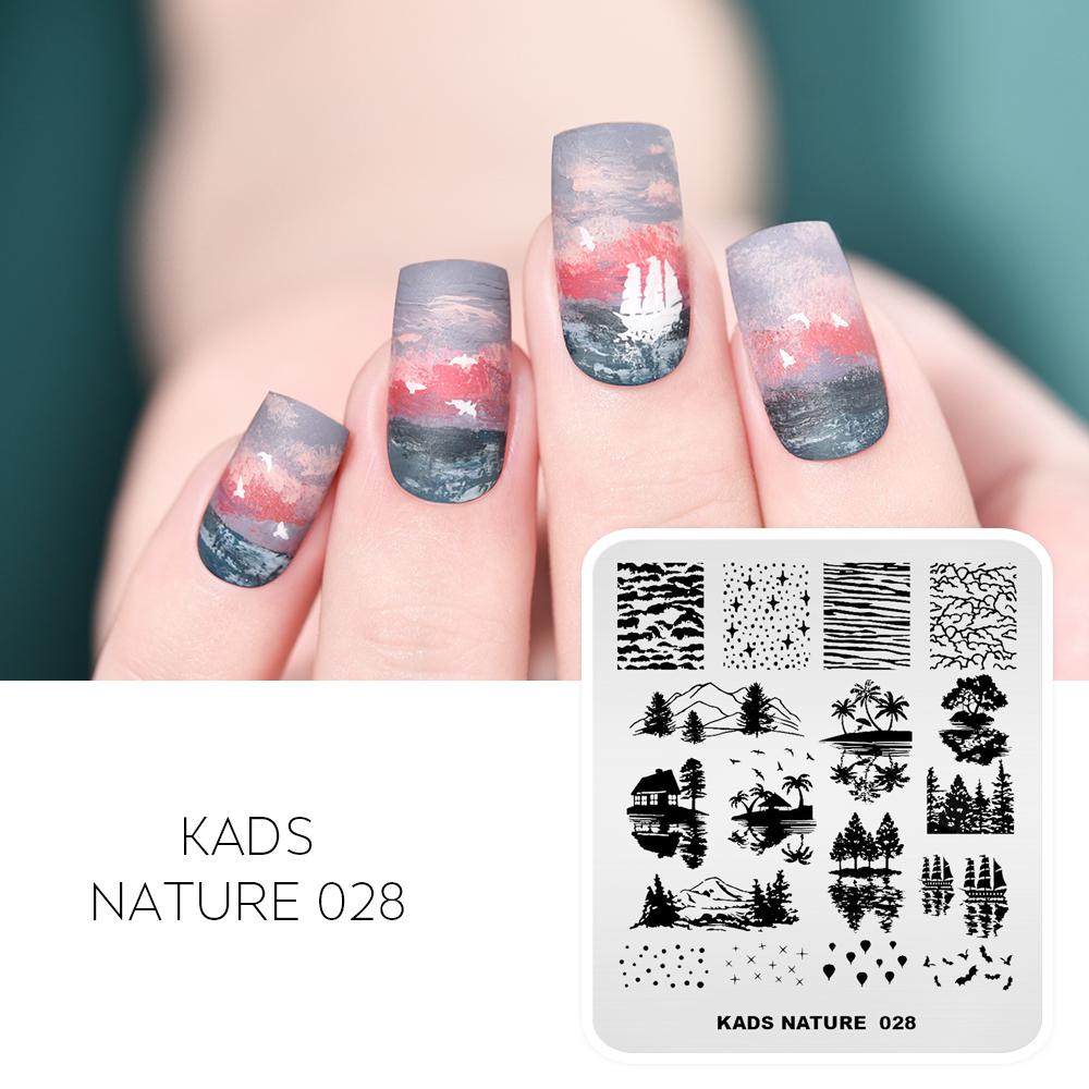 kads Nail Art Stamping Plates 63 Designs Nature Series Nail Template Stencil Plates for Nail Salon