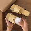Sheepskin Version Retro Pleated Metal Set Toe Slippers Women's Summer Wear Thick Bottom Not Tired Feet Temperament Cool Slippers