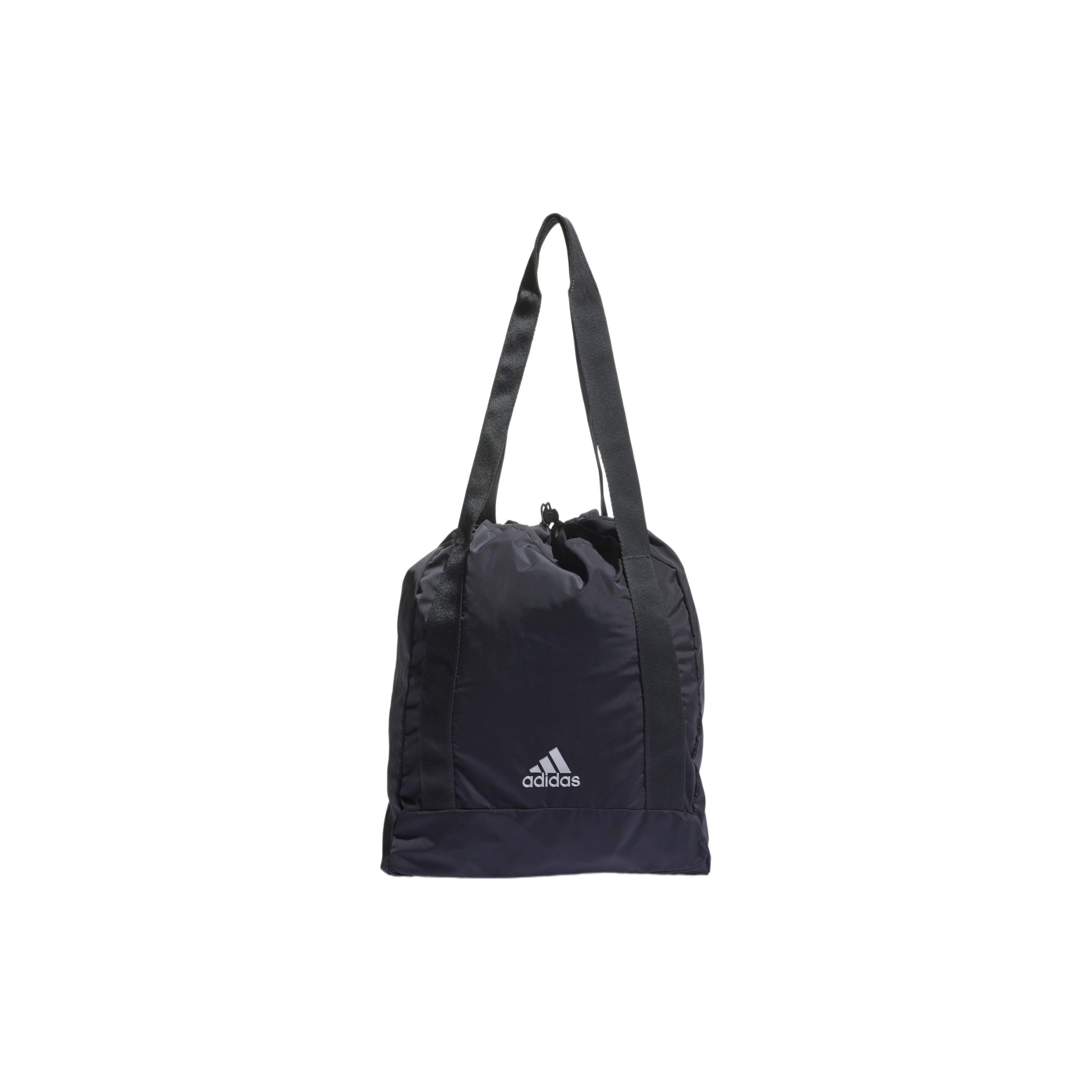 

Adidas Letter Print Drawstring Closure Recycled Polyester Woven Fabric Shoulder Bag Women Shoulder Bag Gray Green HK7284 Gray & Green