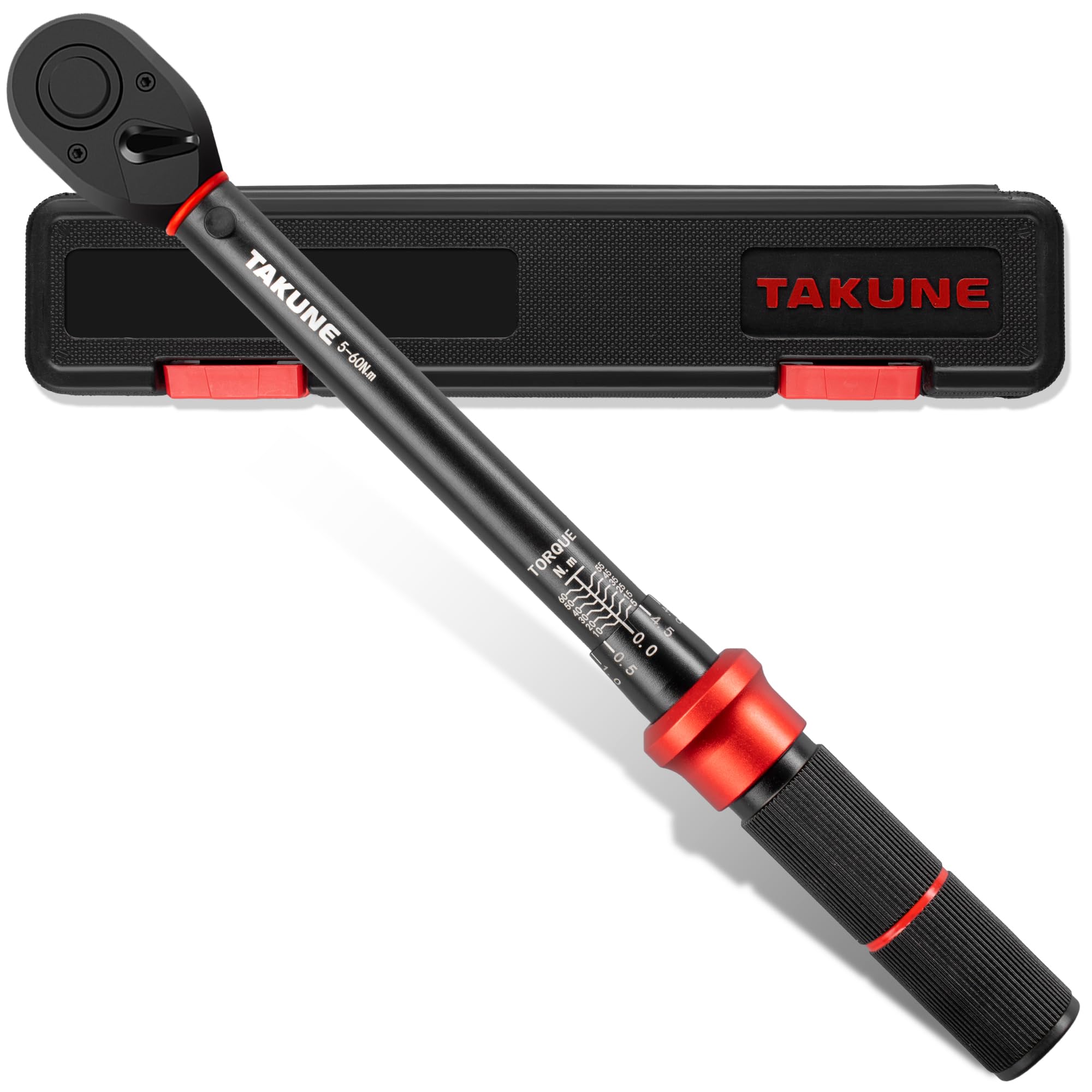 

TAKUNE Torque Preset High for Tire and Machine Calibration Certificate Included Wrench, Type, 9.5mm (3/8 ) Drive, 5-60N.m, ±3% Accuracy,
