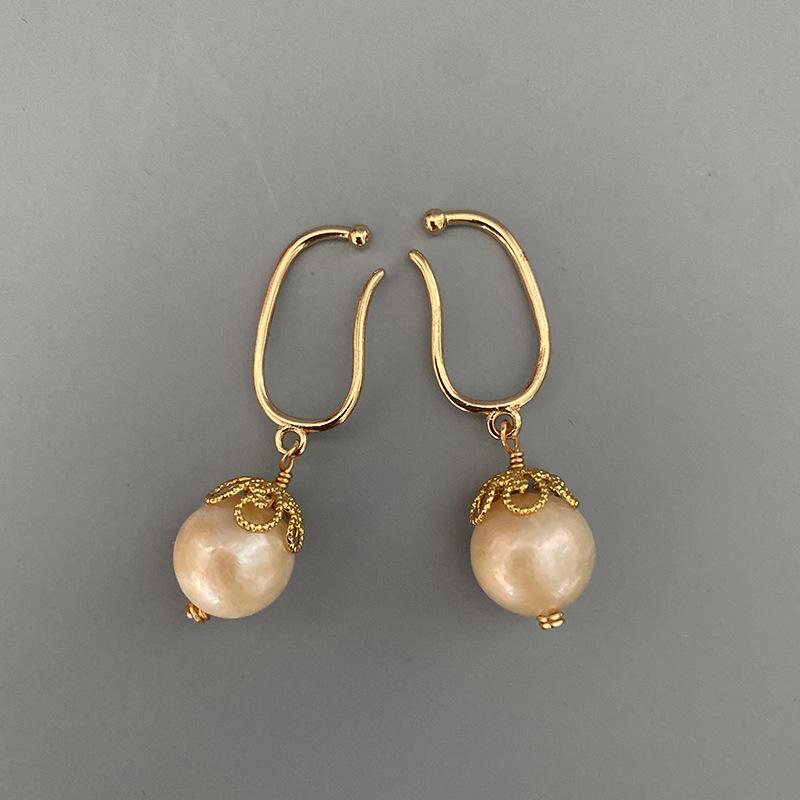 

Пресноводные морщины Planoque жемчужный зажим для ушей без серег с пирсингом в ушах Французский ретро продвинутый датчик темперамент дикое украшение для ушей