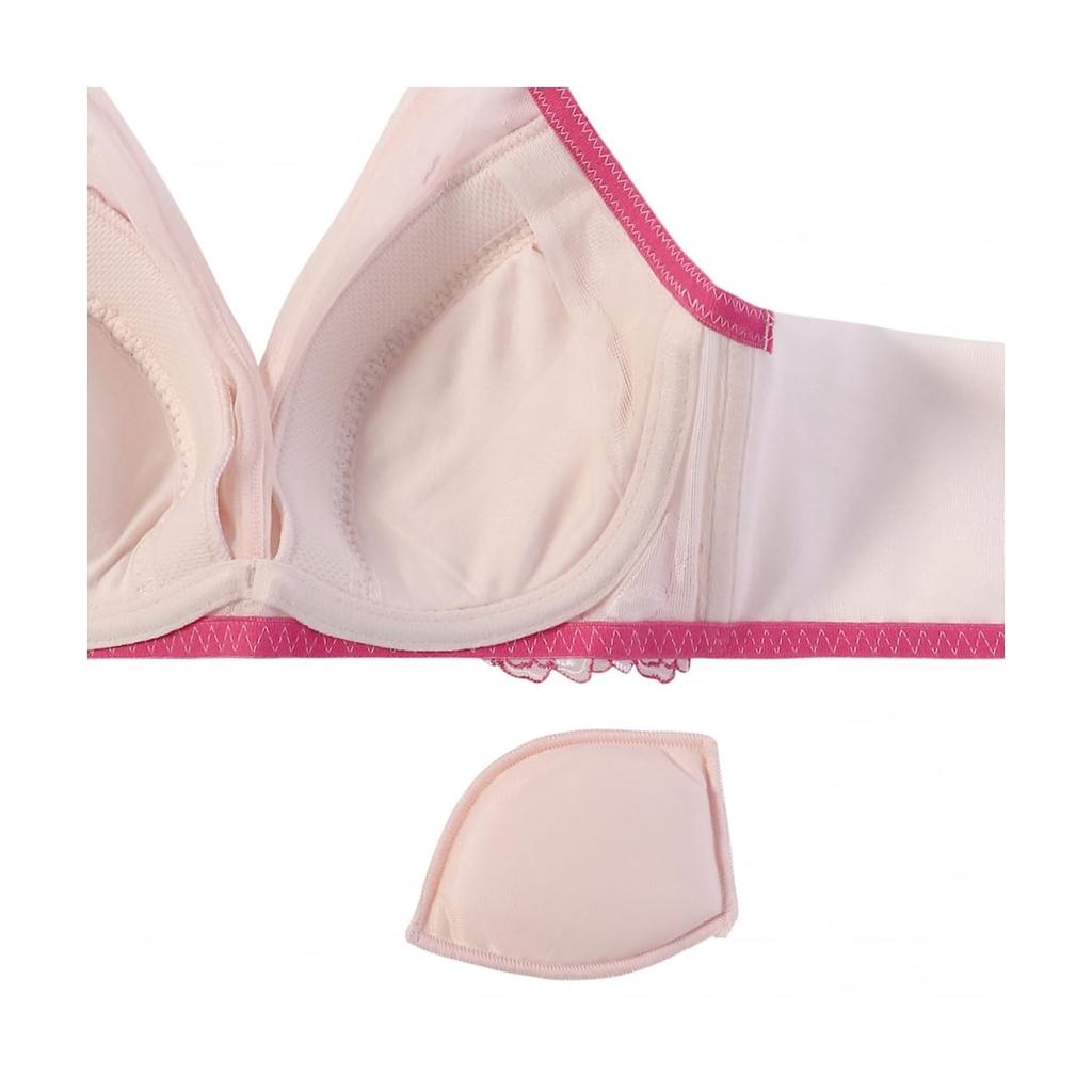 AMOSTYLE Charming Slim Line Deep V Bra Handsome Rose M015 Size F65 Glamor(R) (White)