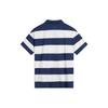 LiNing Weekend Youth Casual Comfortable Striped Polo Shirt Unisex Polo Shirts Deep-Navy APLU235-1