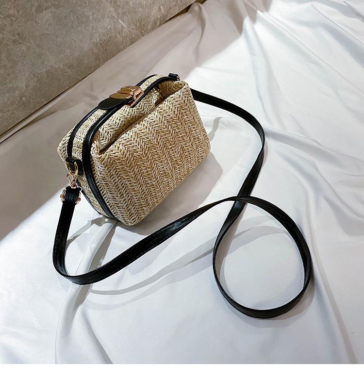 2025 Trendy Koreansk-Stil Stråvevd Crossbody Håndveske - Enkel, Frisk, Allsidig Vår/Sommer Dame Skulderveske