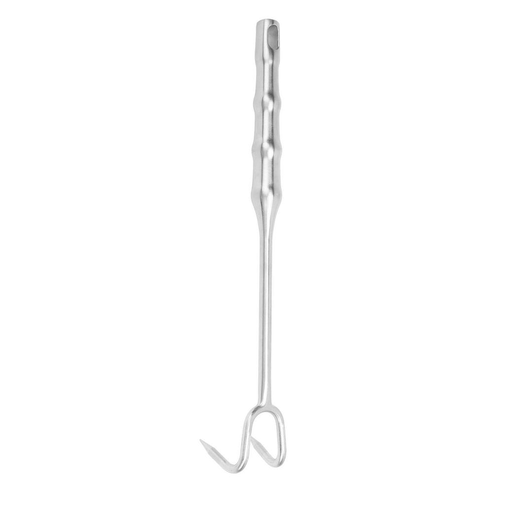 Meat Turner Hook Stainless Steel   Handle BBQ Meat Hooks Cooking Barbecue Flipper Hooks for Grilling