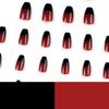 24PCS Glossy Red Black False Nails Fake Nails Wearable Spicy Girls Press on Nails Full Cover Artificial False Nail For Daily