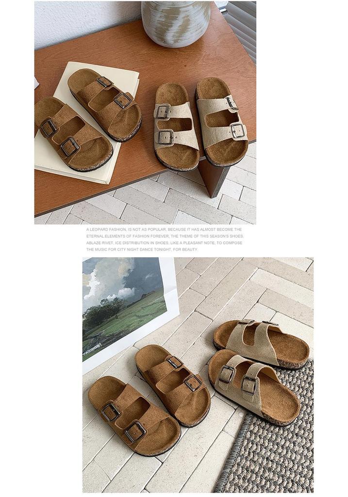 Children's Retro Summer 2026 Double Buckle Thick Sole Outdoor Casual Fashion Slippers