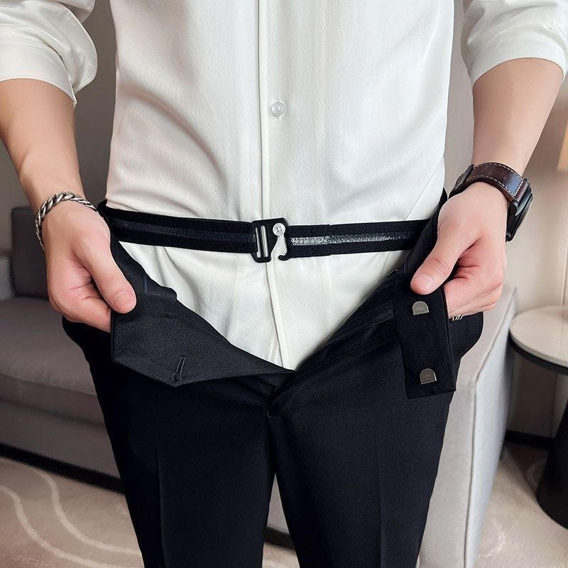 Adjustable Non-Slip Wrinkle-Proof Shirt Holder Straps Men's Business Formal Locking Belt Garter for Tucked-In Shirts All-Day NEW