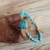 Colored Gemstone Braided Bracelet, Bohemian Vacation Bracelet, Women's Adjustable Bracelet, Gift for Girls, Heart-shaped Gemstone Bracelet