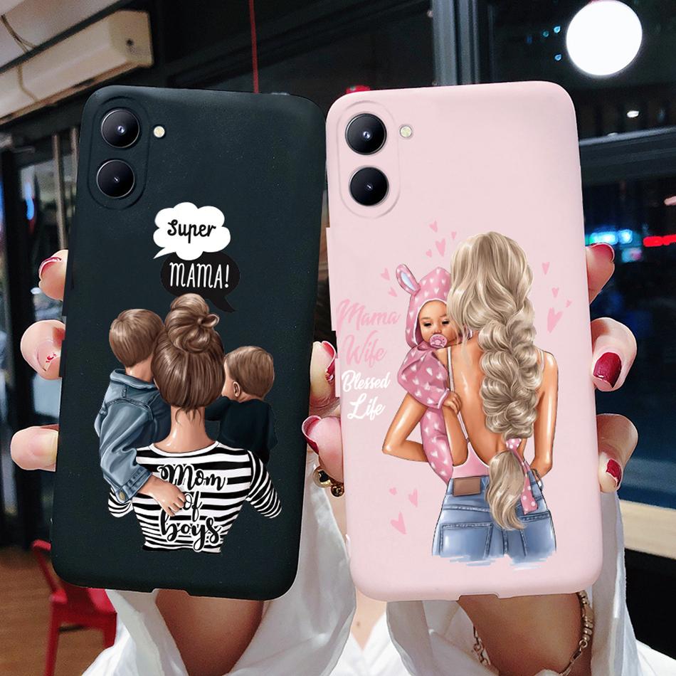 For Realme C33 4G Case Super Mom Baby Fashion Girls Soft Silicone Phone Case For Realme C33 2022 RMX3624 Back Cover Bumper Etui