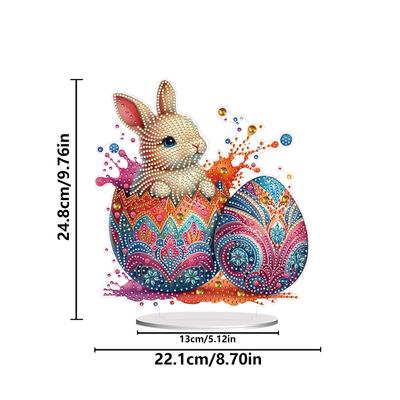 2D/Flat Easter Egg Bunny DIY Double-Sided Desktop Diamond Art Kits Table Top Diamond Painting Ornament Bedroom Table Decoration