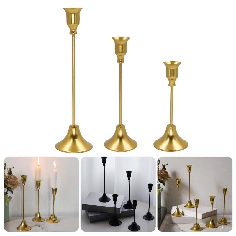 Contemporary Metal Candle Holder Iron Taper Candle Stand Candlestick Stand for Romance Wedding Centerpieces Decoration