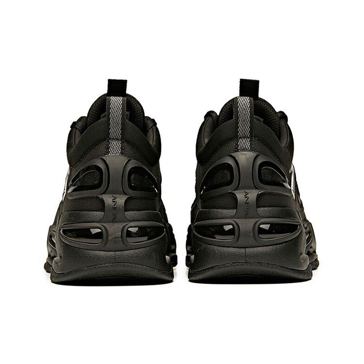 Anta Comfortable Slip Resistant Abrasion Resistant Breathable Cushioning Low top Running Shoes Men's Black 912045552-3