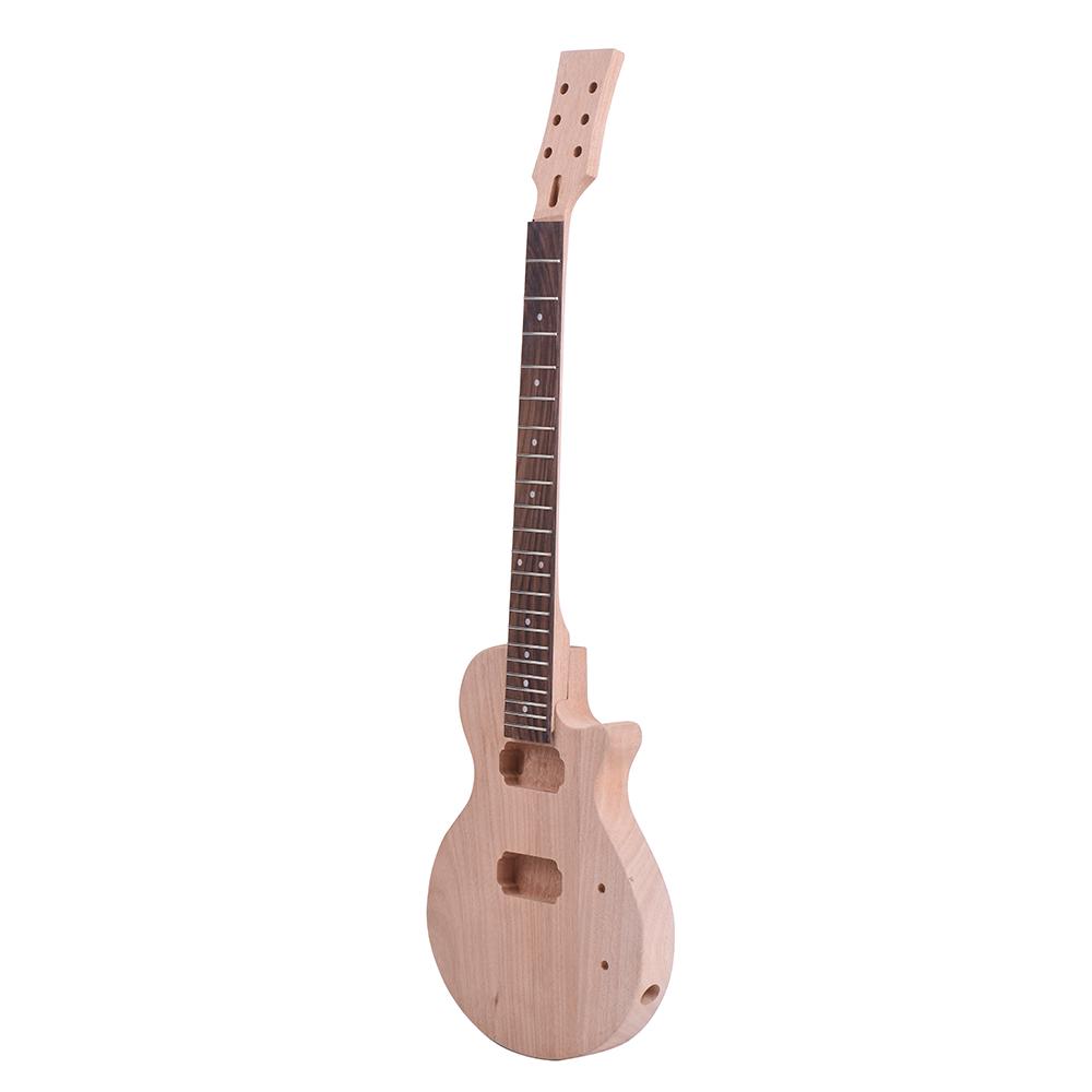 Children LP Style Unfinished DIY Electric Guitar Kit Mahogany Body & Neck Rosewood Fingerboard Double Dual coil Pickups