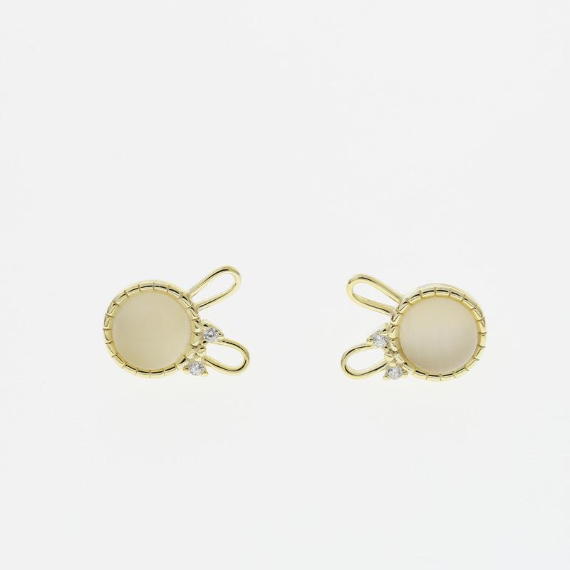 Cat's Eye Bow Rabbit Earrings Women's High-Quality Temperament Earrings New Trendy Simple Exquisite Cute Ears