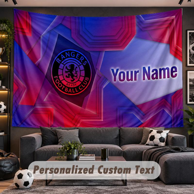 Rangers FC Personalized Tapestry Support Custom Name, Wall Art Home Decoration