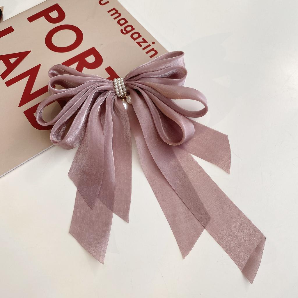 Gentle Wind Big Bow Organza Spring and Summer Velvet Super Summer Hairpin Back Head Hairpin Hair Accessories Headgear Women