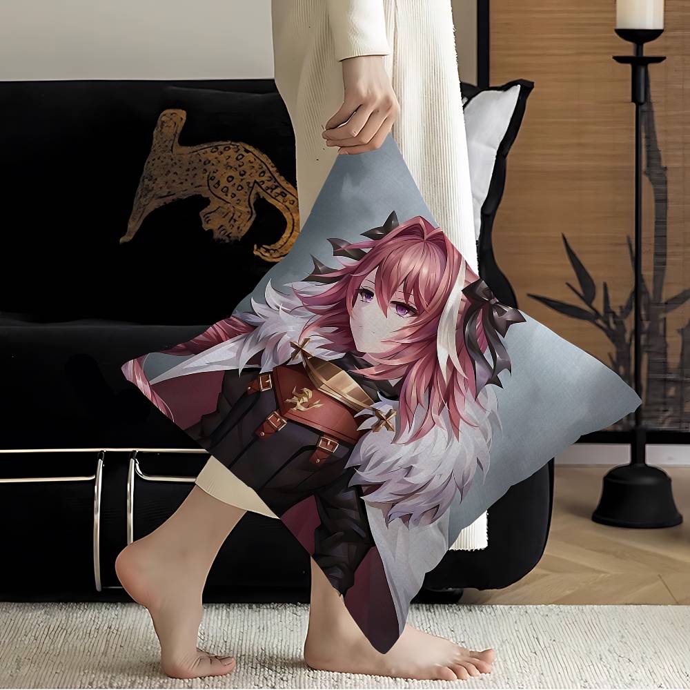 AAstolfo Rose Mignonne Fille Anime Housse de Coussin Taie d'oreiller Salon Canapé Décoration de Maison Personnalisé