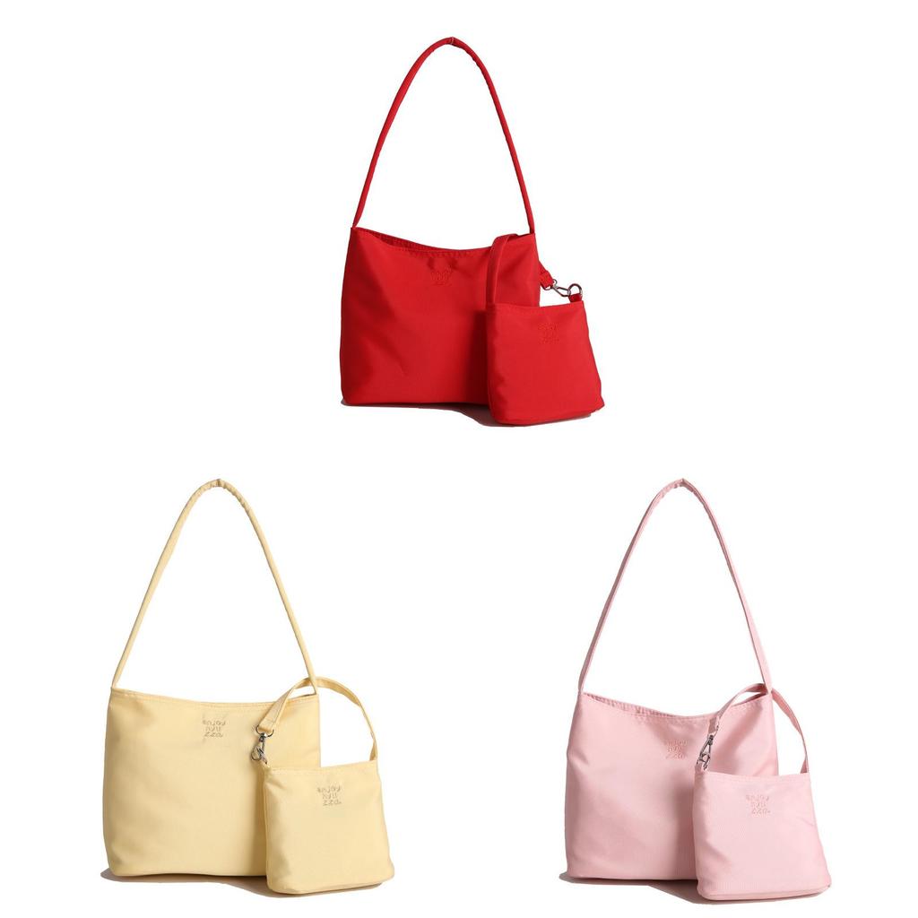 Nylon Tote Bag With Embroidery For Women Urban Casual Daily Use