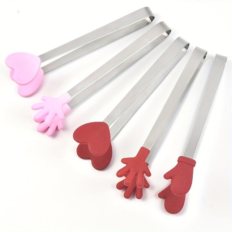 1PC Love Stainless Steel Anti-skid Ice Clip Stainless Steel Mini Food Clip Food Clip Sugar Cube Clip Barbecue Pliers