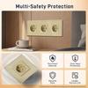 European Standard Round Glass Panel Triple Wall Socket 250V 16A