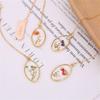 Zinc Zinc Alloy Pendant Bookmark Pendant Literary Crystal Book Clip Flower Bookmark  Book Lovers