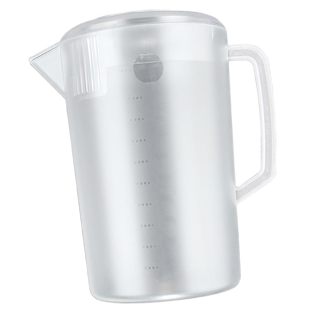 Water Pitcher PC Plastic High Temperature Resistance Frosted Kettle Mix Drinks Water Jug with Scale and Lid for