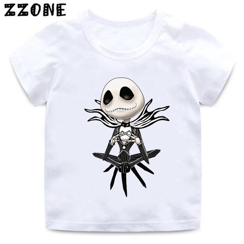 Halloween Town Pumpkin King Jack Skellington Print Kids T-Shirts Funny Girls Clothes Baby Boys T shirt Summer Children Tops