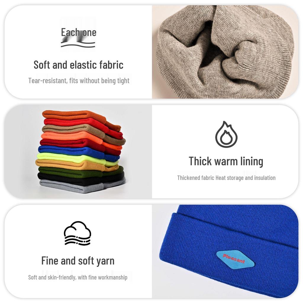 Unisex Korean-Style Embroidered Wool Beanie for Autumn/Winter – Slimming Look, Ideal for Outdoor Activities