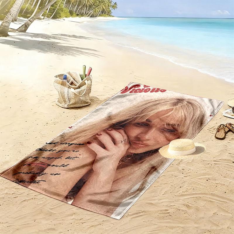Sabrina Carpenter Melody Print Strandtuch, Großes Weiches Schnelltrocknendes Handtuch für Strand Camping Schwimmen