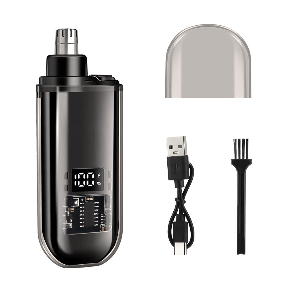 Unisex Digital Display Electric Nasal Ear Hair Trimmer USB Rechargeable Face Nasal Hair Remover Kit Tools For Home Travel Use