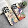 C-Cartoon Illustration  Phone Case For iPhone 17,16,15,14,13,12,11 Plus,Pro Max,XS,Colored Silver Plated Inside Cover