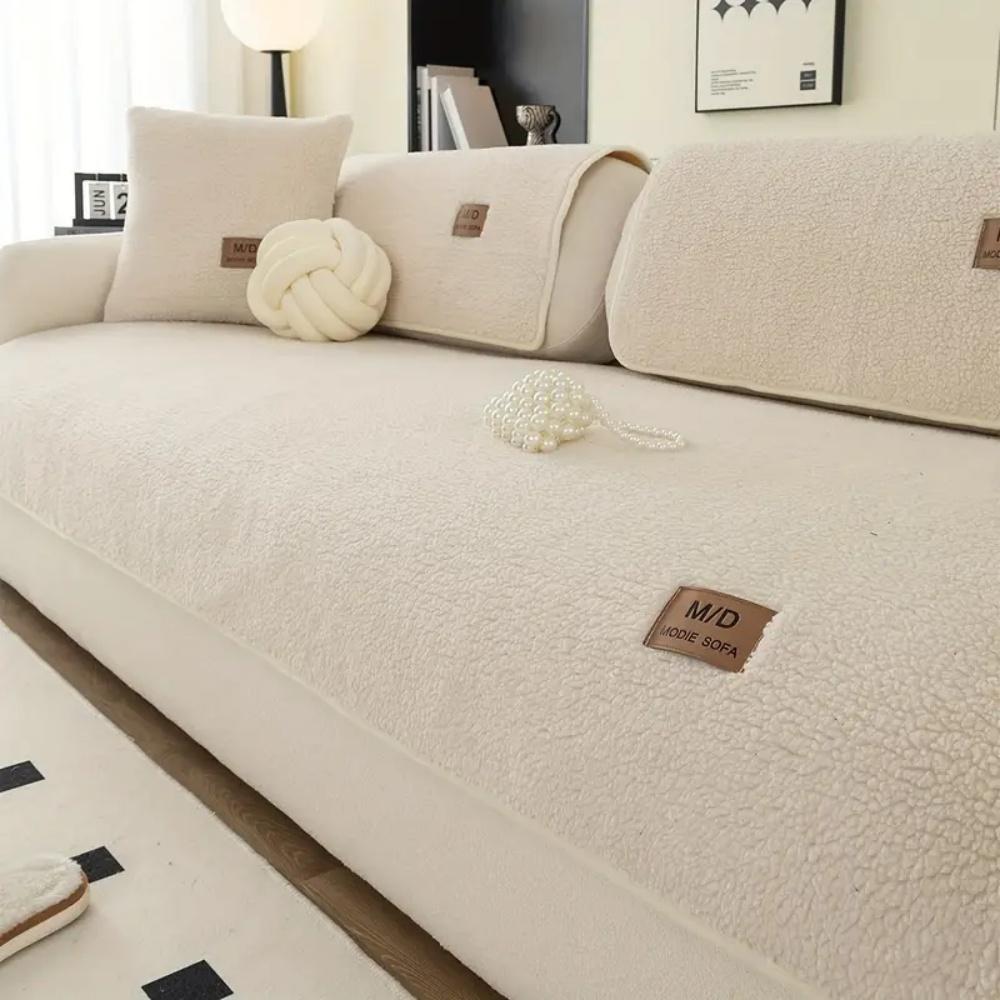 

Чехол для дивана Solid Sherpa Anti-Slip с этикеткой PU Decor для гостиной Coush Seat Cover, универсальный чехол для дивана, мебельное полотенце 60*60