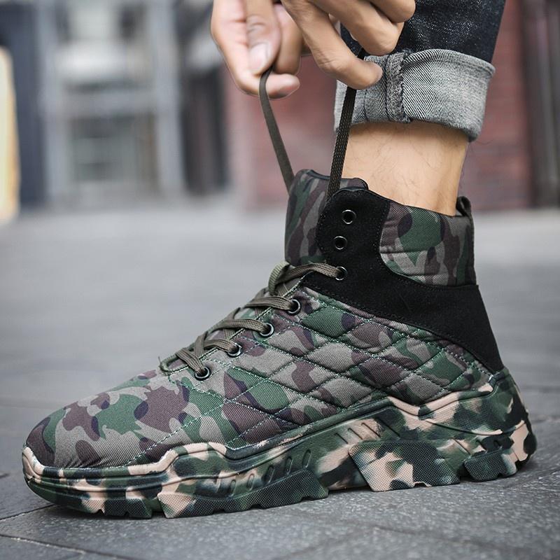 Botas de nieve para hombres con botines de invierno de felpa de felpa de  talla grande Zapatos de hombre Botas verdes del ejército Zapatillas de  deporte masculinas al aire libre comprar a