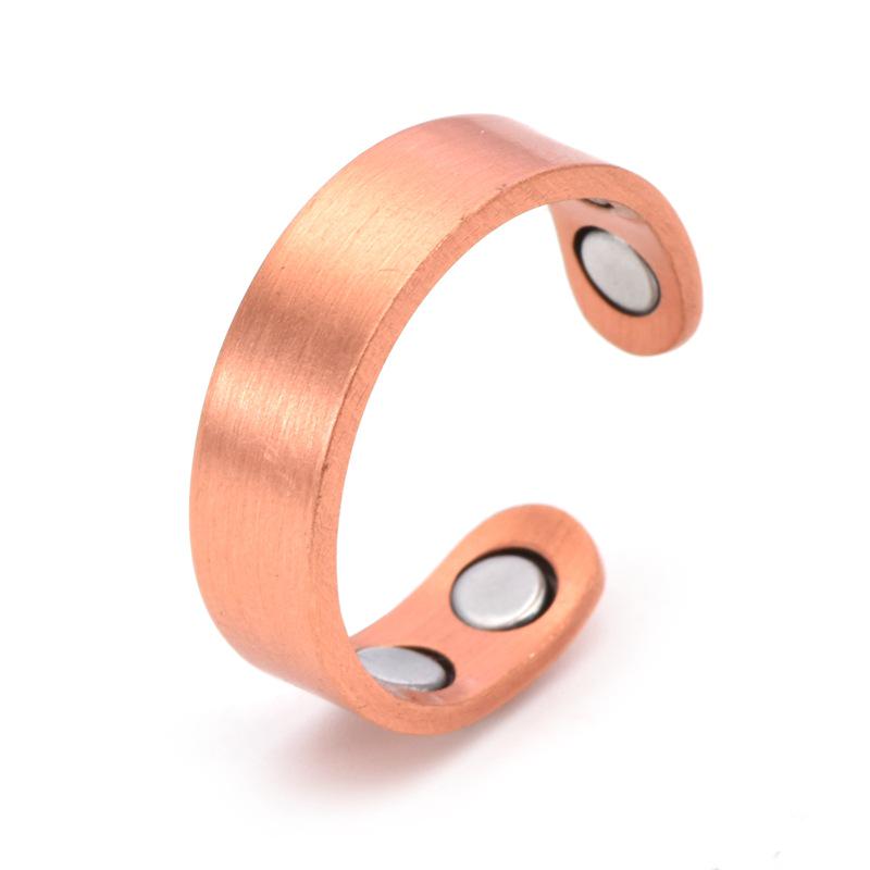 Hot-Selling Magnetic Red Copper Ring with Polished Simple Design and Four Magnets