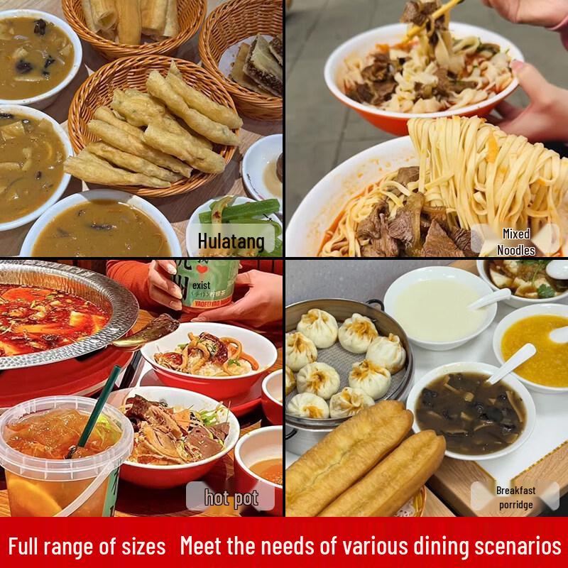 Diruien Melamine Commercial-Grade Soup and Rice Bowls